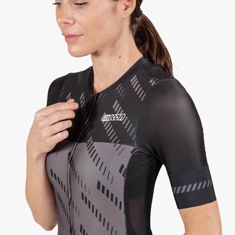 Scicon Maglia Ciclismo Donna X-Over Reflex Nera Negozio