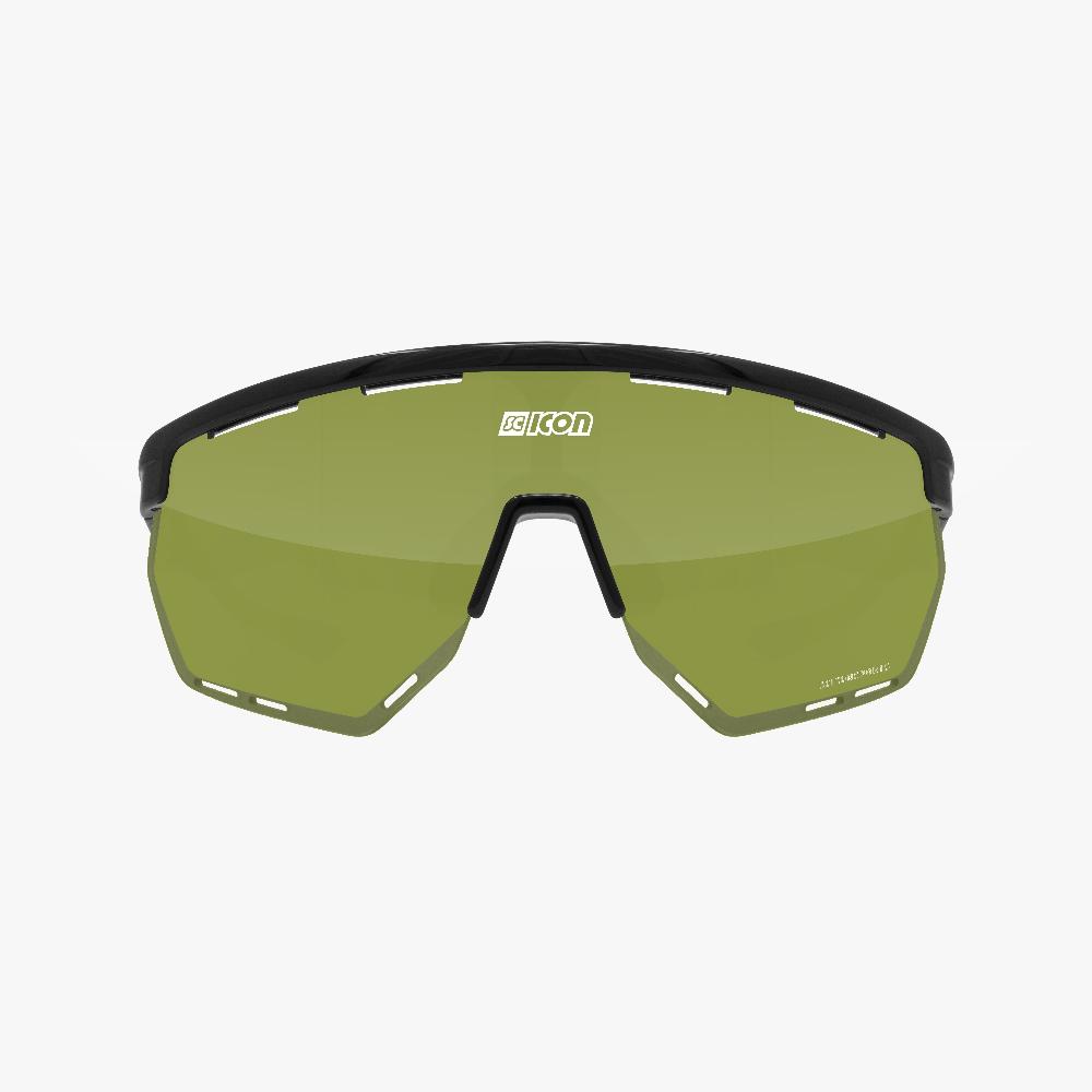 Scicon Occhiali Sportivi Aerowing Nero/Verde In Linea