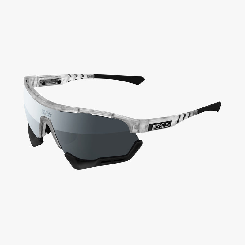 Scicon Aerotech XL Occhiali Sportivi Bianco/Argento