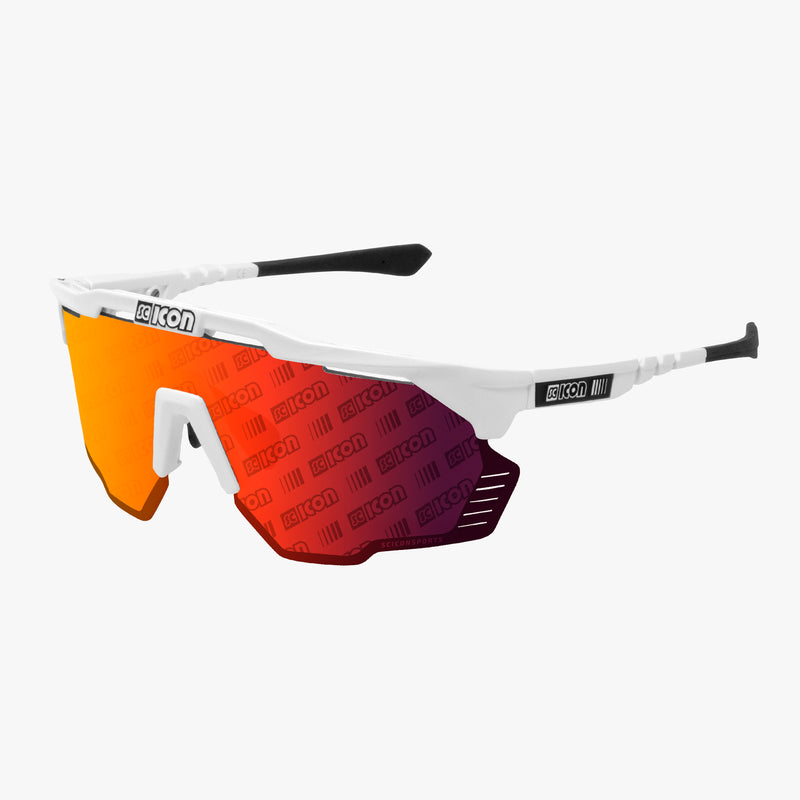 Scicon Occhiali Sportivi Aeroshade Kunken Bianco/Lenti Rosse