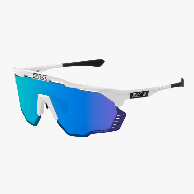 Scicon Aeroshade Kunken Occhiali Ciclismo Bianco/Blu
