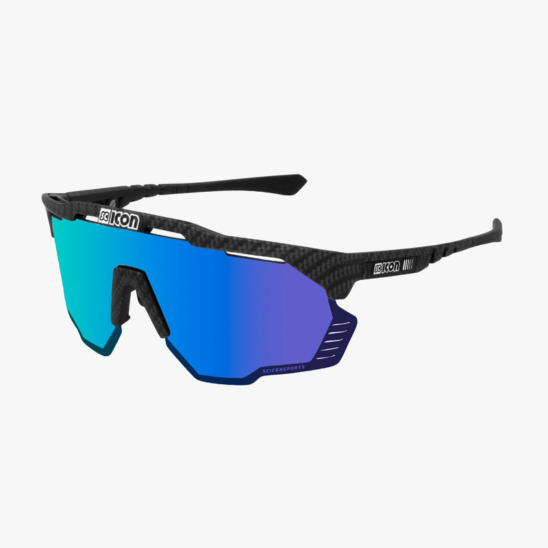 Scicon Aeroshade Kunken Occhiali Ciclismo Carbon Opaco/Blu