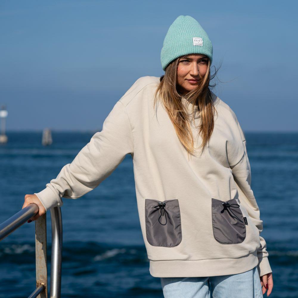 Seay / Felpa Girocollo Cappuccino Delavé Promozione