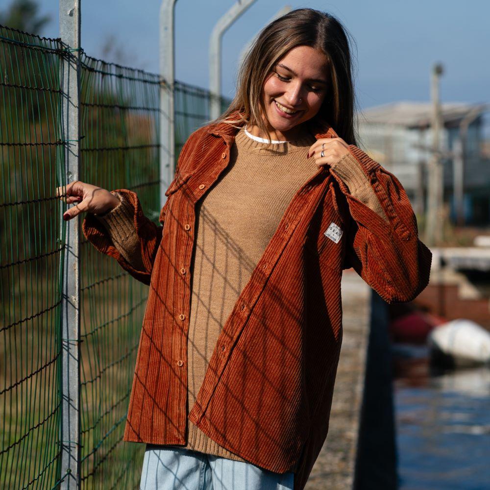 Seay / Camicia in Velluto a Coste Biscotto Delavé Spedizione Gratuita