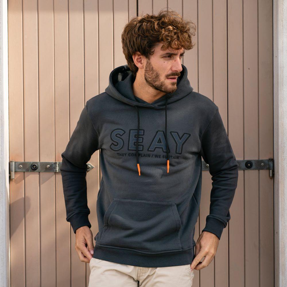 Seay / Felpa con Cappuccio Nera Delavé Saldi