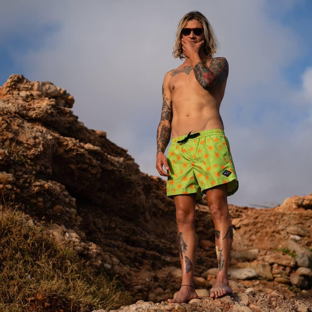 Seay / Costume da Bagno Corto Verde Symbols Convenienza