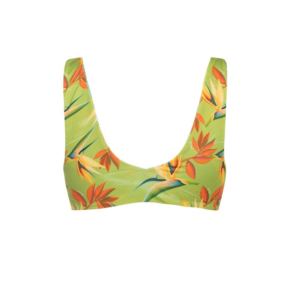 Seay / Bralette Bikini Reversibile Azzurro Verde Bird of Paradise Consegna Veloce