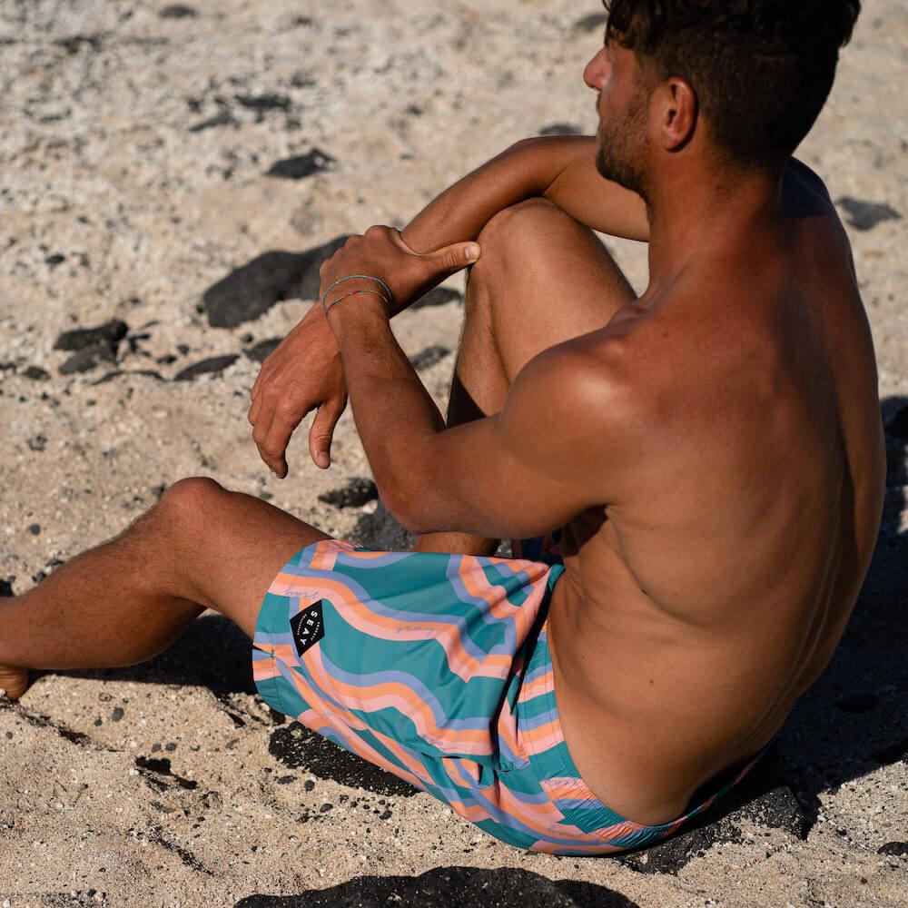 Seay / Swim Boxer Medio Verde Onde Akau Italia