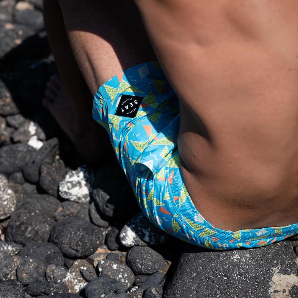 Seay / Swim Boxer Medio Azzurro Stampa 80s Negozi Online
