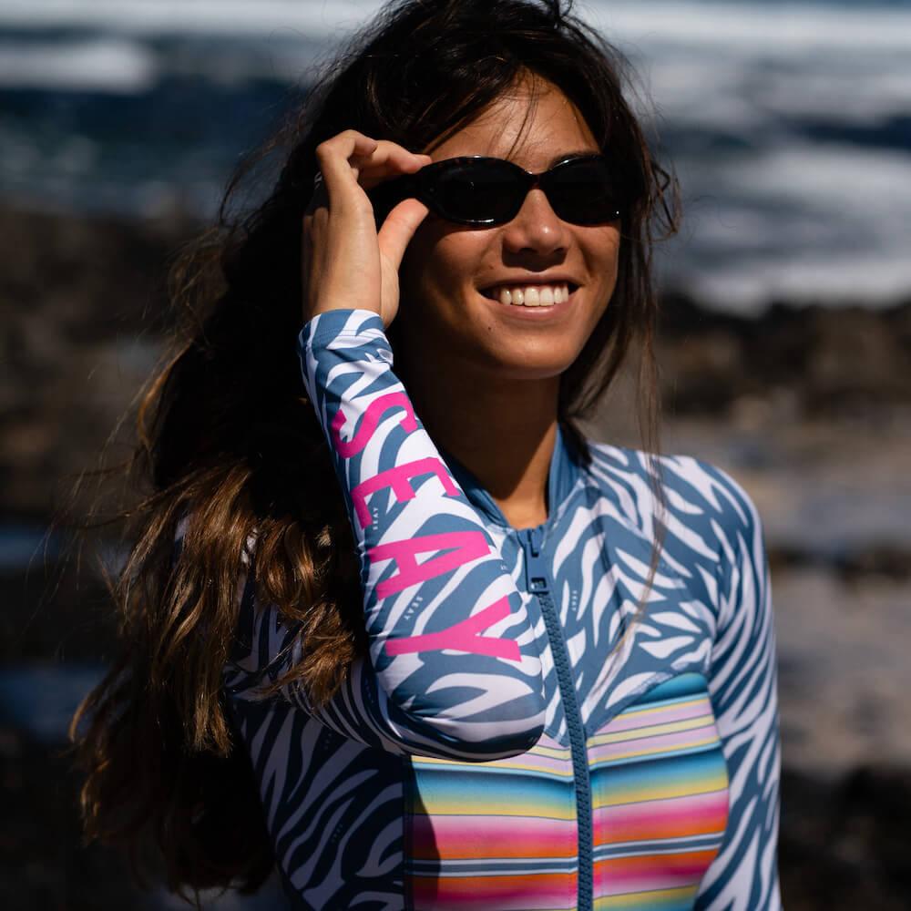 Seay / Muta da Surf Manica Lunga Zebra & Strisce Negozi Online