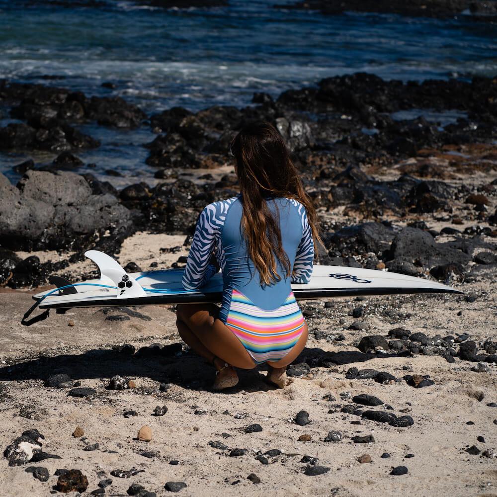 Seay / Muta da Surf Manica Lunga Zebra & Strisce Negozi Online