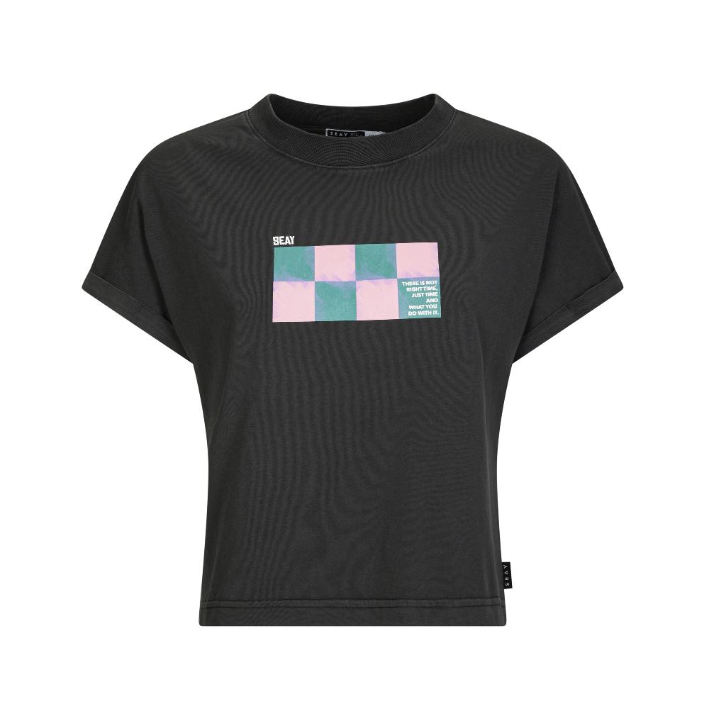 Seay / Crop T-Shirt Nera Kanoa Affare Del Giorno