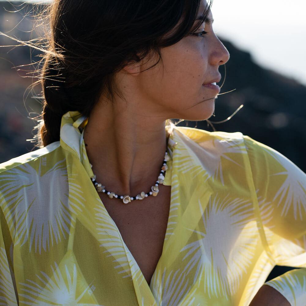 Seay / Maxi Camicia Gialla Soffioni Vendita Calda