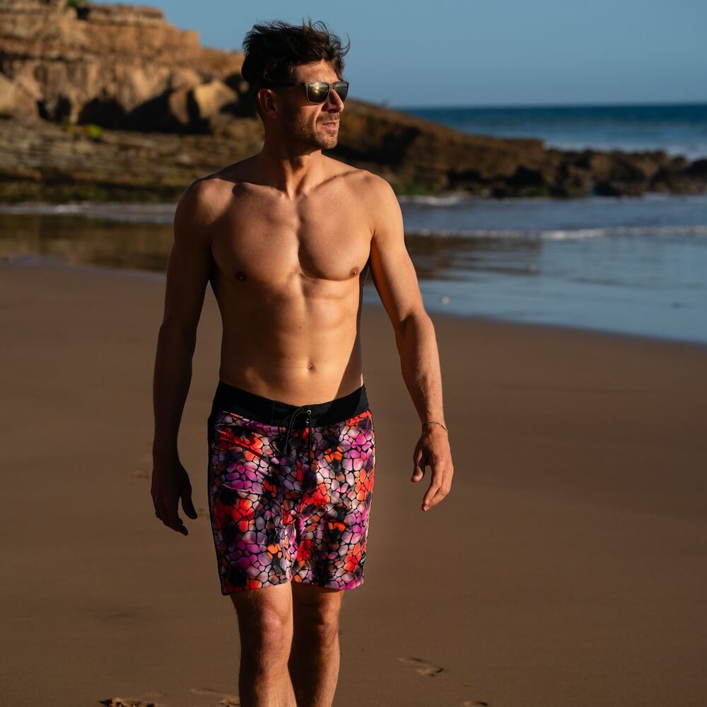 Seay / Boardshort Nero Zebra & Giraffa Italia