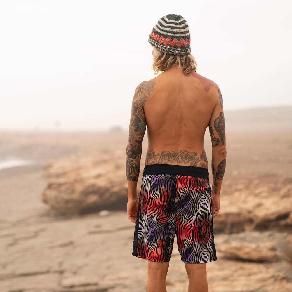 Seay / Boardshort Nero Zebra & Giraffa Italia