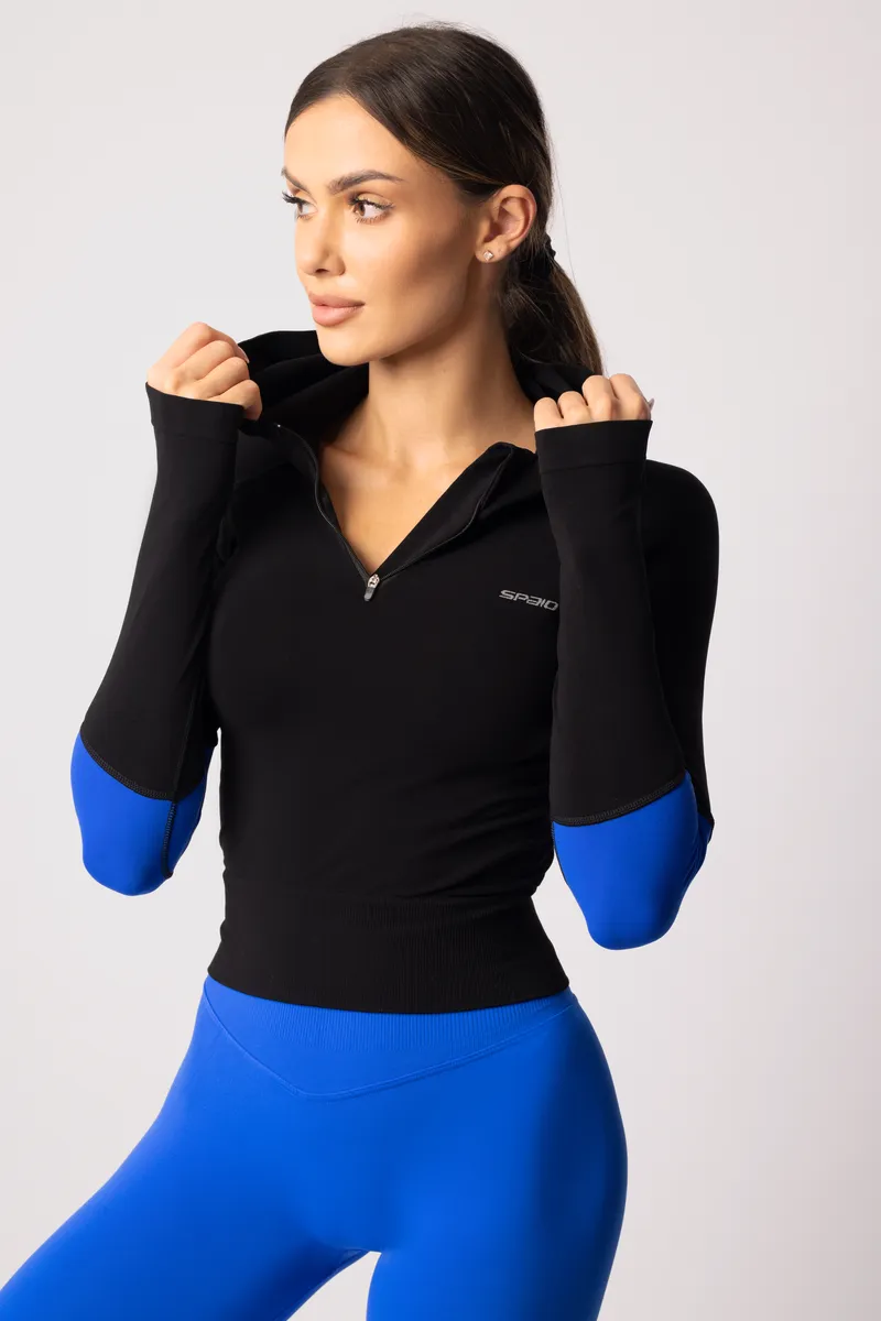 Spaio SPAIO FELPA ADAPT – DOUBLE COLOUR COBALT/BLACK Vendita