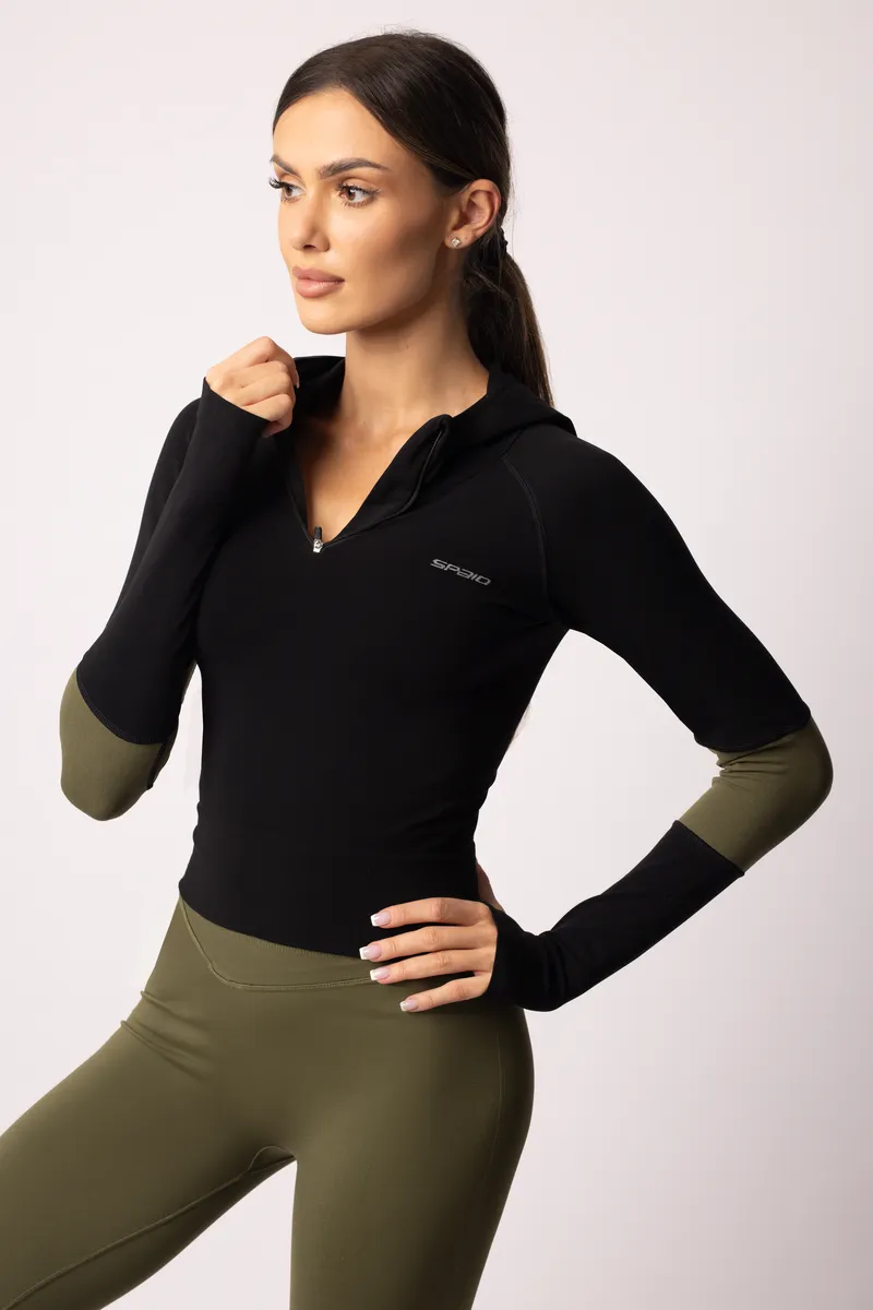 Spaio SPAIO FELPA ADAPT – DOUBLE COLOUR KHAKI/BLACK Qualità Garantita