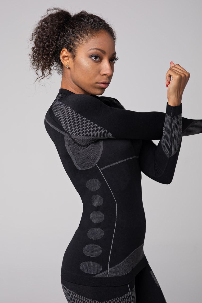 Spaio SPAIO MAGLIETTA TERMOATTIVA CON MANICHE LUNGHE THERMO-EVO DONNA NERO/GRIGIO Shopping Online
