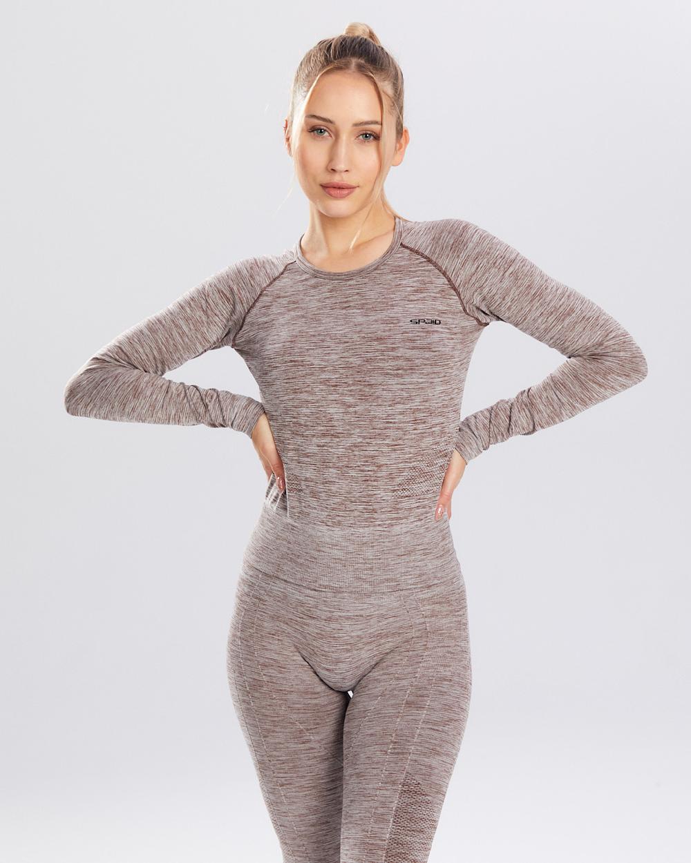 Spaio SPAIO RASHGUARD MELANGE MANICHE LUNGHE COFFEE