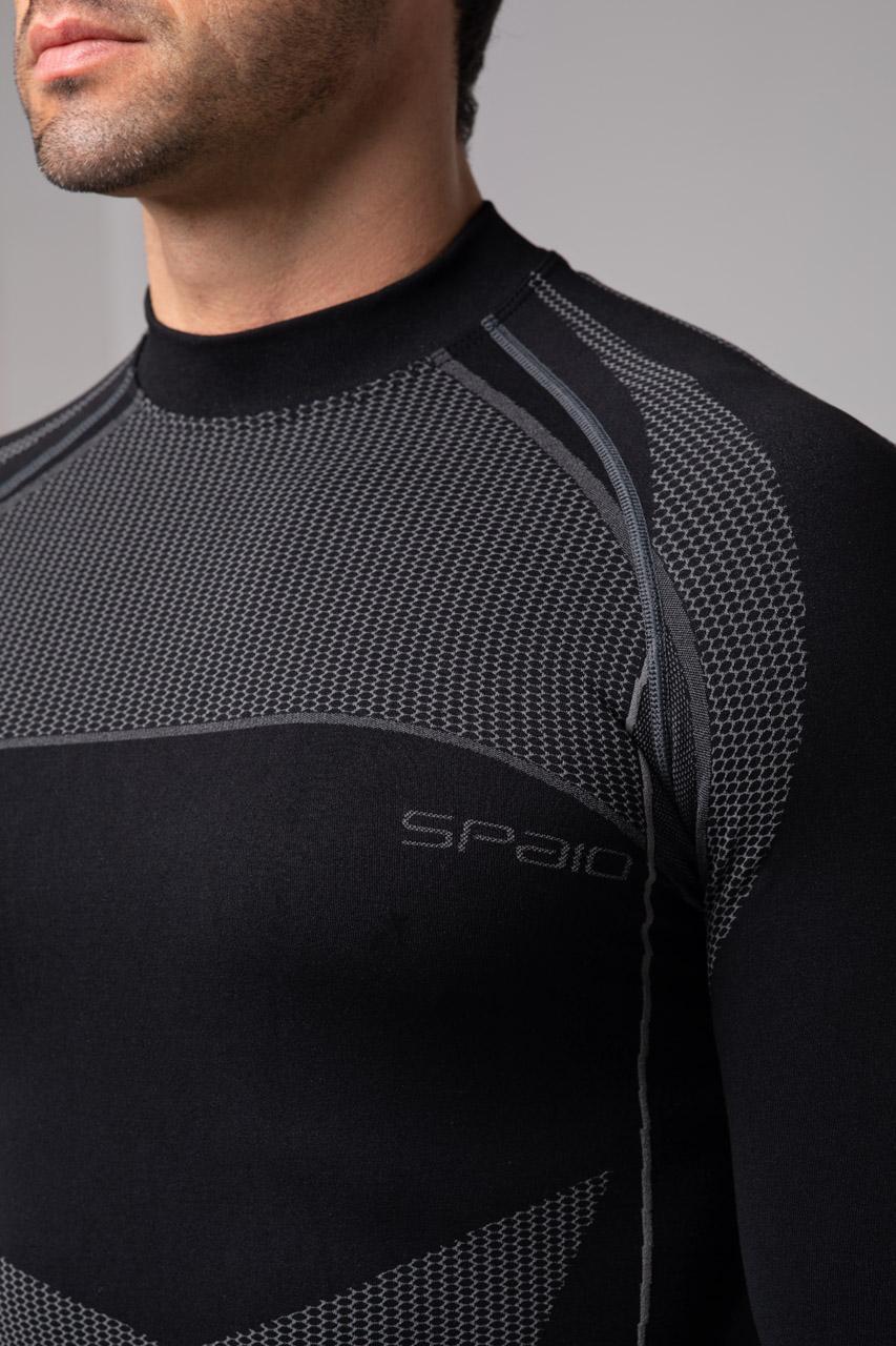 Spaio SPAIO MAGLIETTA TERMOATTIVA CON MANICHE LUNGHE THERMO-EVO UOMO NERO/GRIGIO Vendita Economica