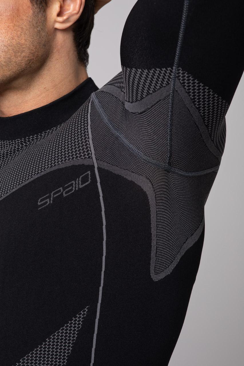 Spaio SPAIO MAGLIETTA TERMOATTIVA CON MANICHE LUNGHE THERMO-EVO UOMO NERO/GRIGIO Vendita Economica