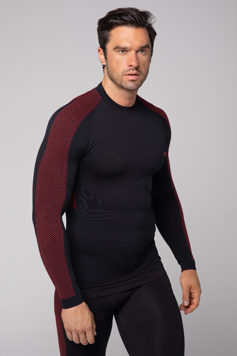 Spaio SPAIO MAGLIA M/L TERMOATTIVA "FIERCE" NERO/ROSSO Negozio