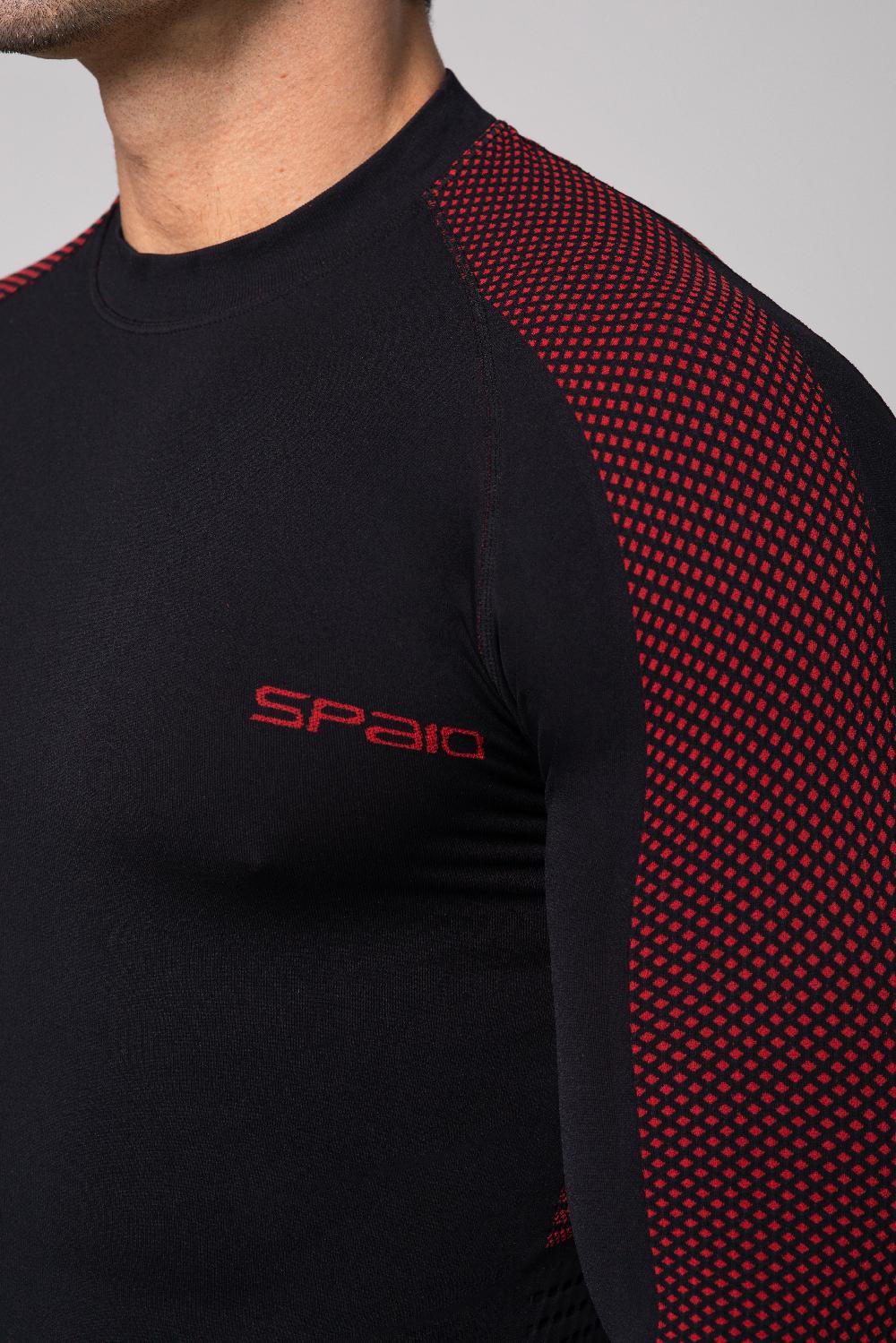 Spaio SPAIO MAGLIA M/L TERMOATTIVA "FIERCE" NERO/ROSSO Negozio