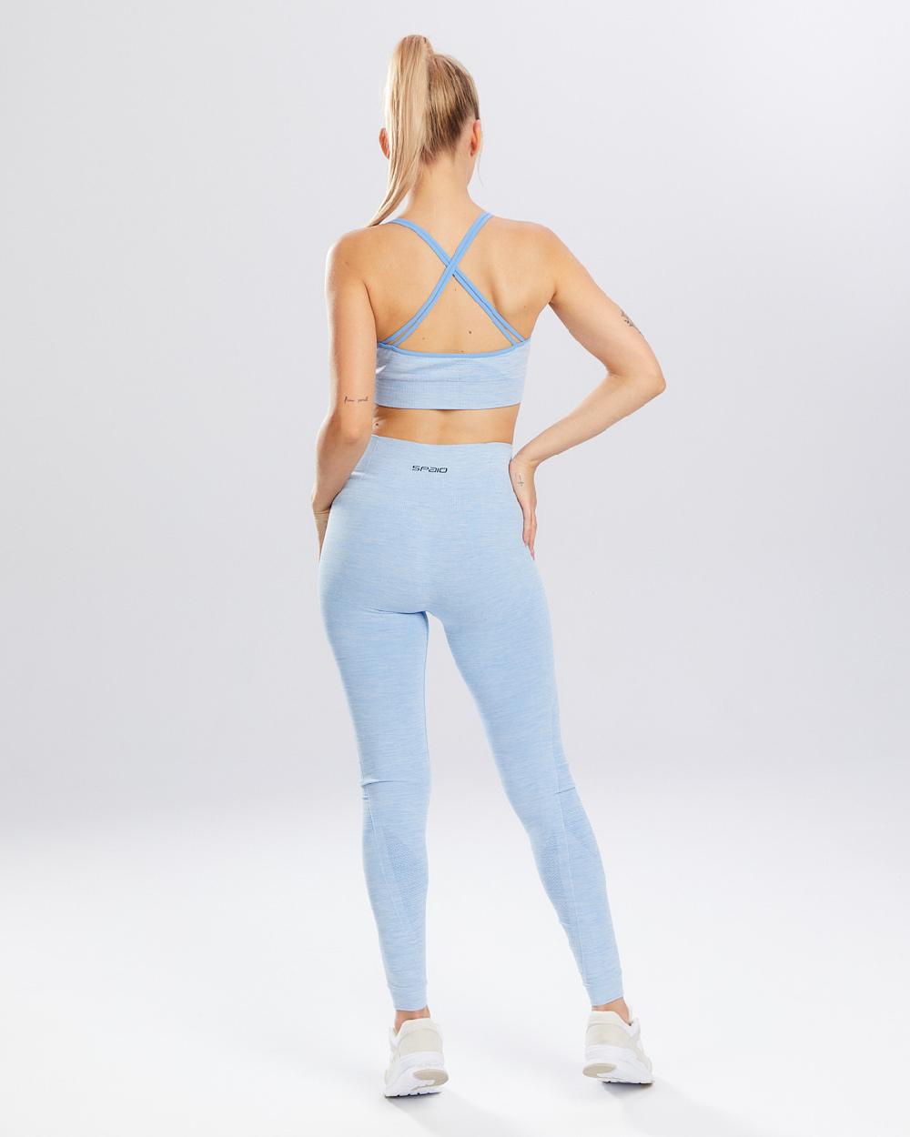 Spaio SPAIO LEGGINSY MELANGE LINCHEN BLUE Nuovo