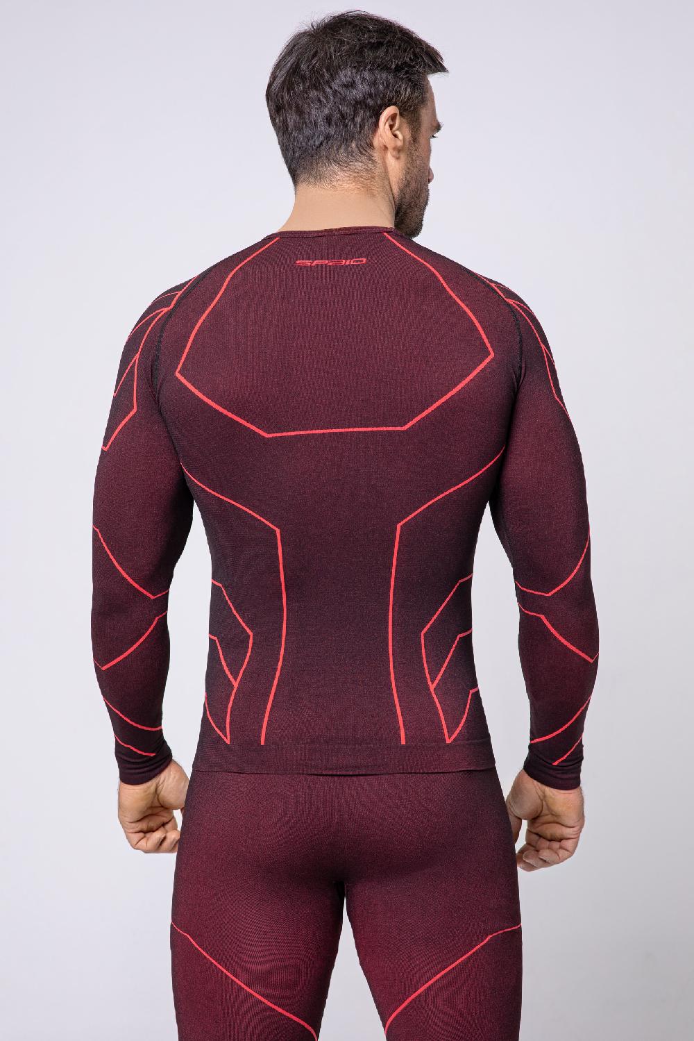 Spaio SPAIO MAGLIETTA CON MANICHE LUNGHE "RAPID" UOMO NERO/ROSSO Promozione Limitata