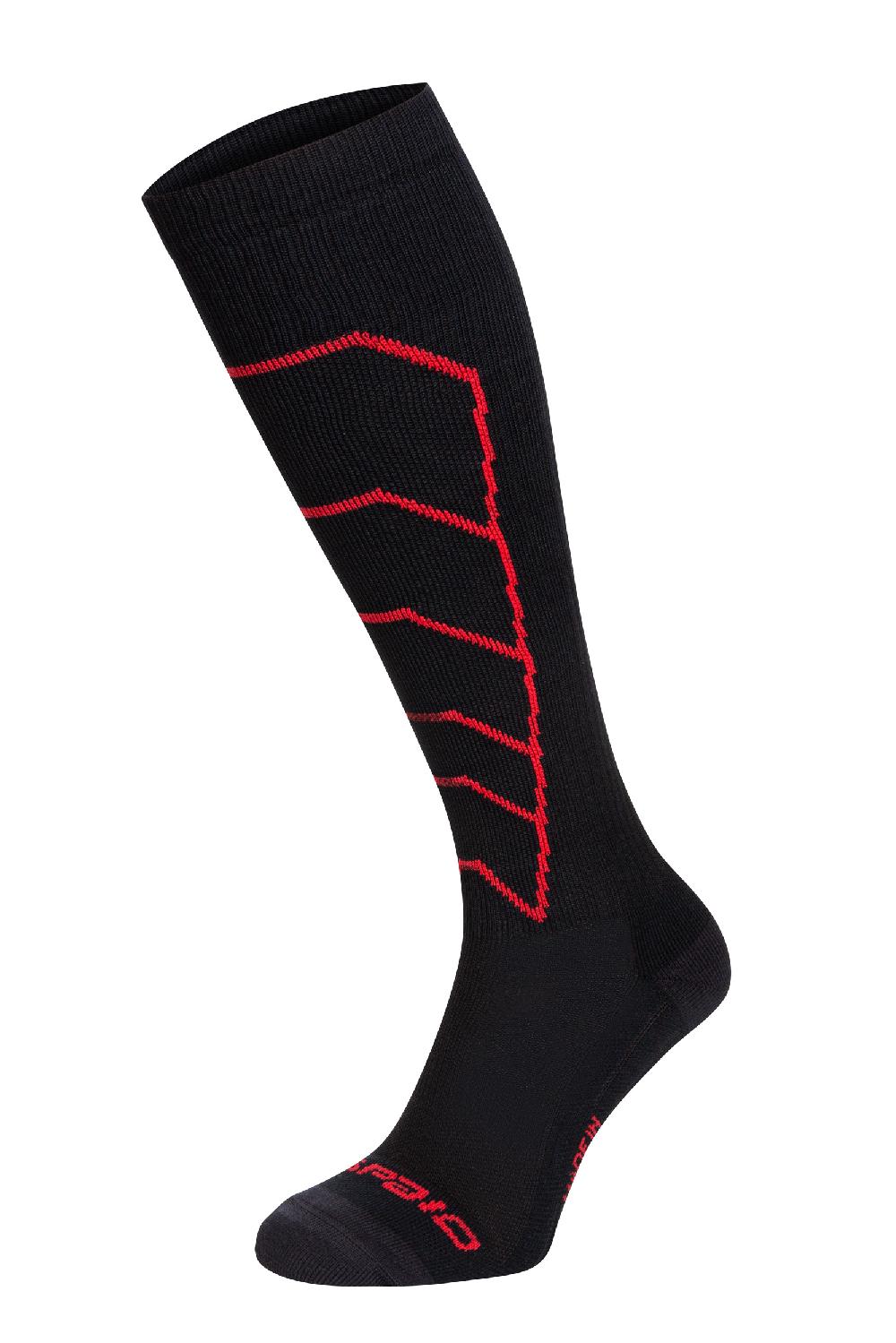 Spaio CALZE LUNGHE A COMPRESSIONE "RAPID" NERO/ROSSO Vendita Economica