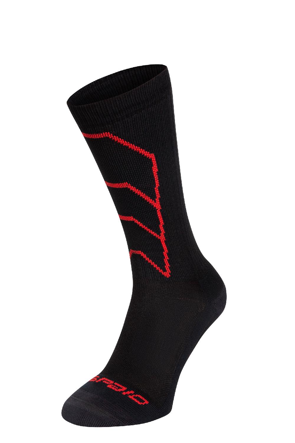 Spaio CALZE A COMPRESSIONE "RAPID" NERO/ROSSO Promozione Limitata