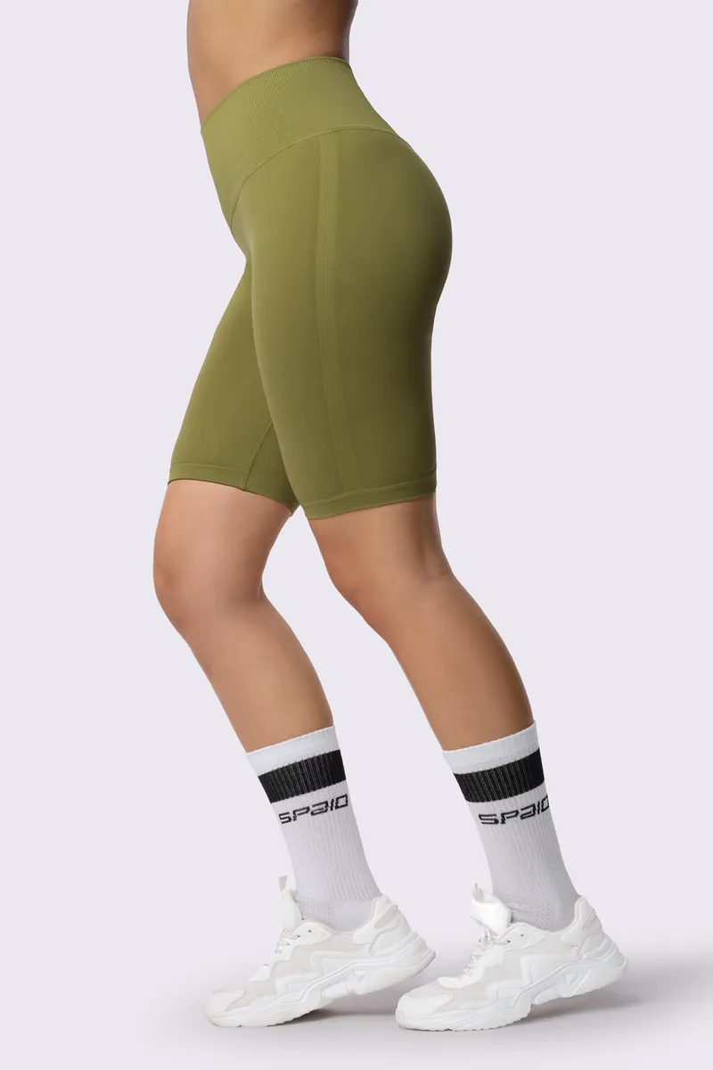 Spaio SPAIO ADAPT BIKER SHORTS GREEN OLIVE In Vendita