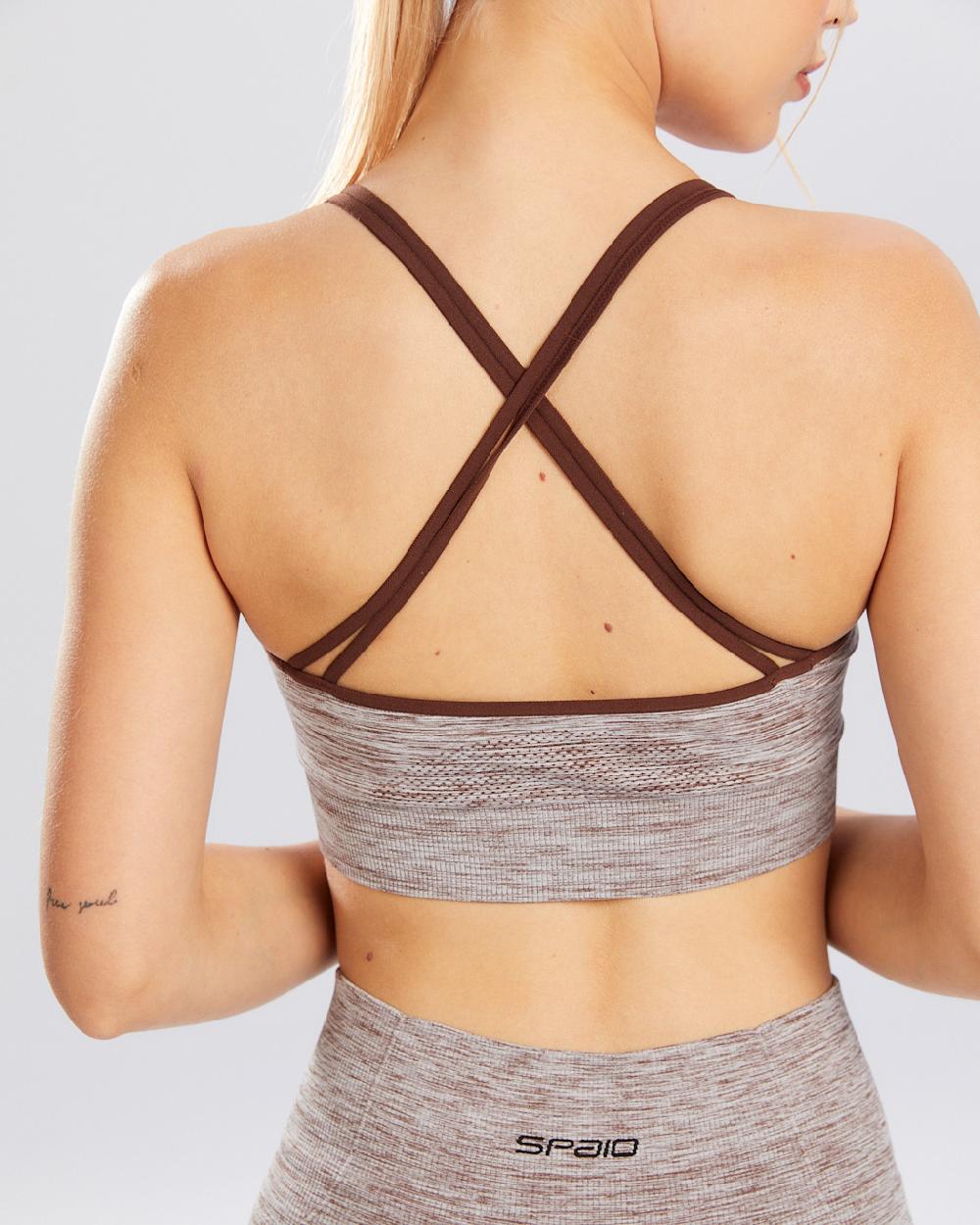 Spaio SPAIO REGGISENO SPORTIVO MELANGE COFFEE Sconto