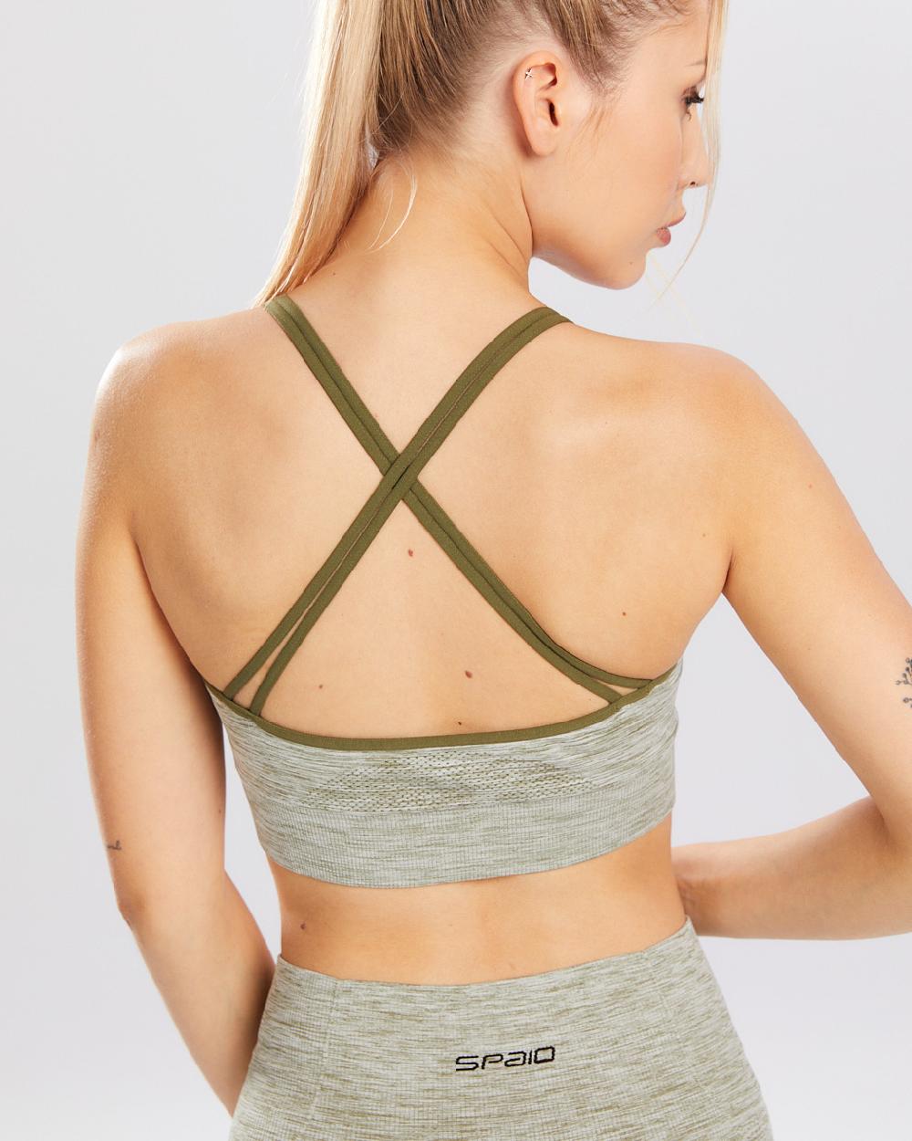 Spaio SPAIO REGGISENO SPORTIVO MELANGE KHAKI Offerta