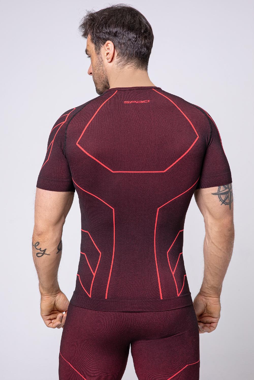 Spaio MAGLIETTA DA UOMO MC "RAPID" NERO/ROSSO In Saldo