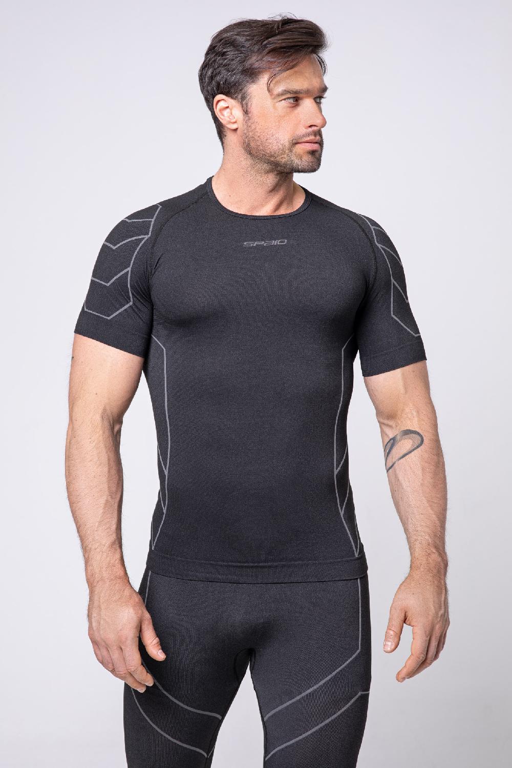 Spaio MAGLIETTA DA UOMO MC "RAPID" NERO/GRIGIO