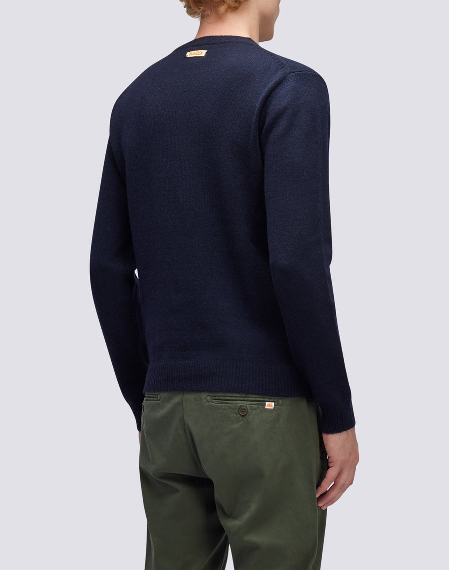 Sundek maglione a girocollo misto cashmere M352KIWS500-00700 Prezzo Ridotto