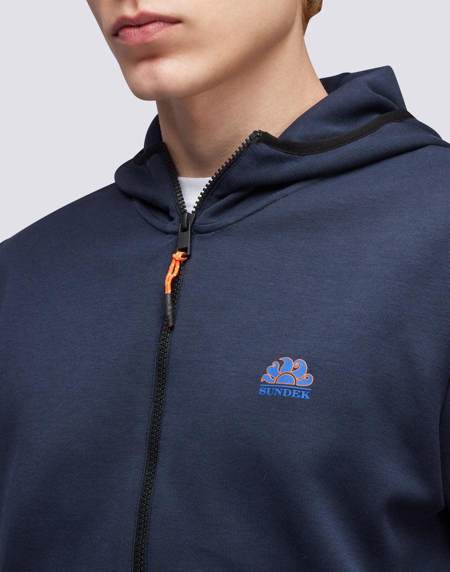 Sundek felpa full zip con cappuccio m411jhil400-00701 Sottocosto