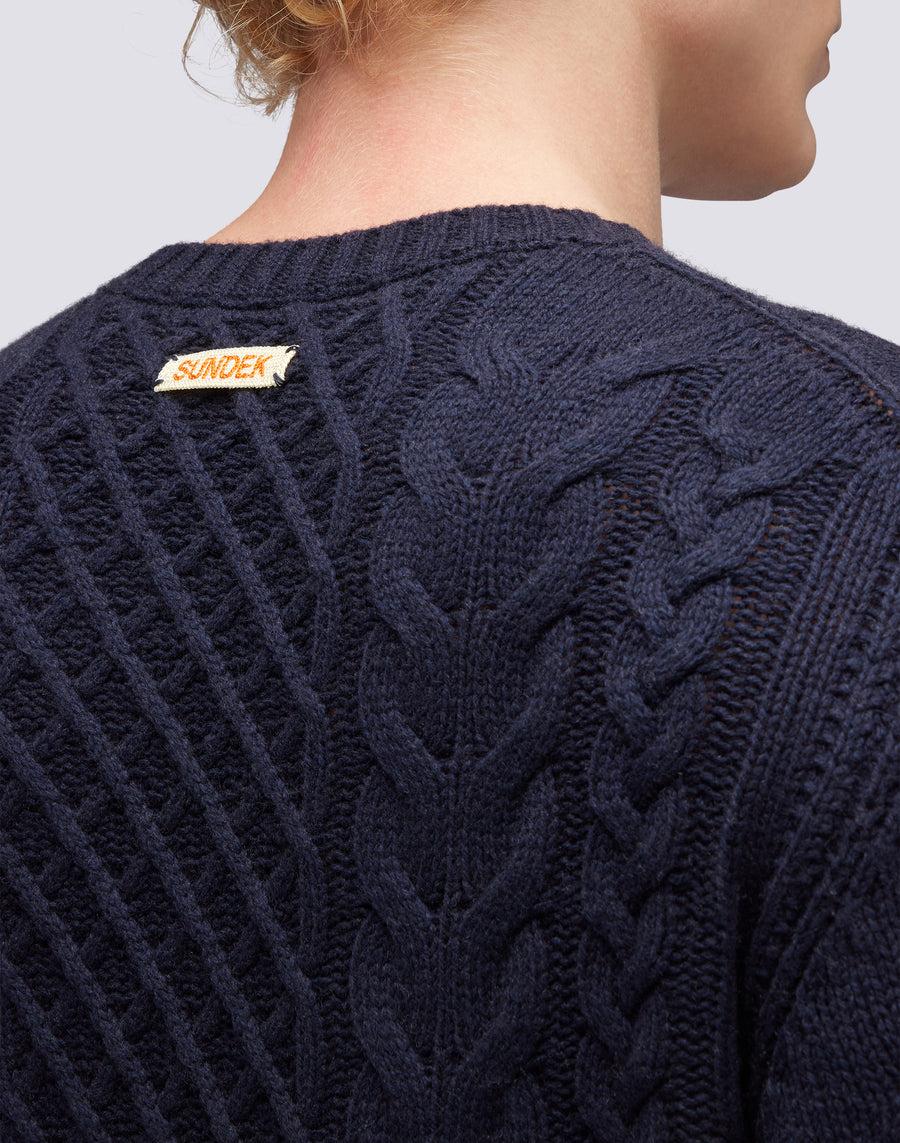 Sundek maglione a girocollo misto cashmere M354KIWS100-00700 Negozio