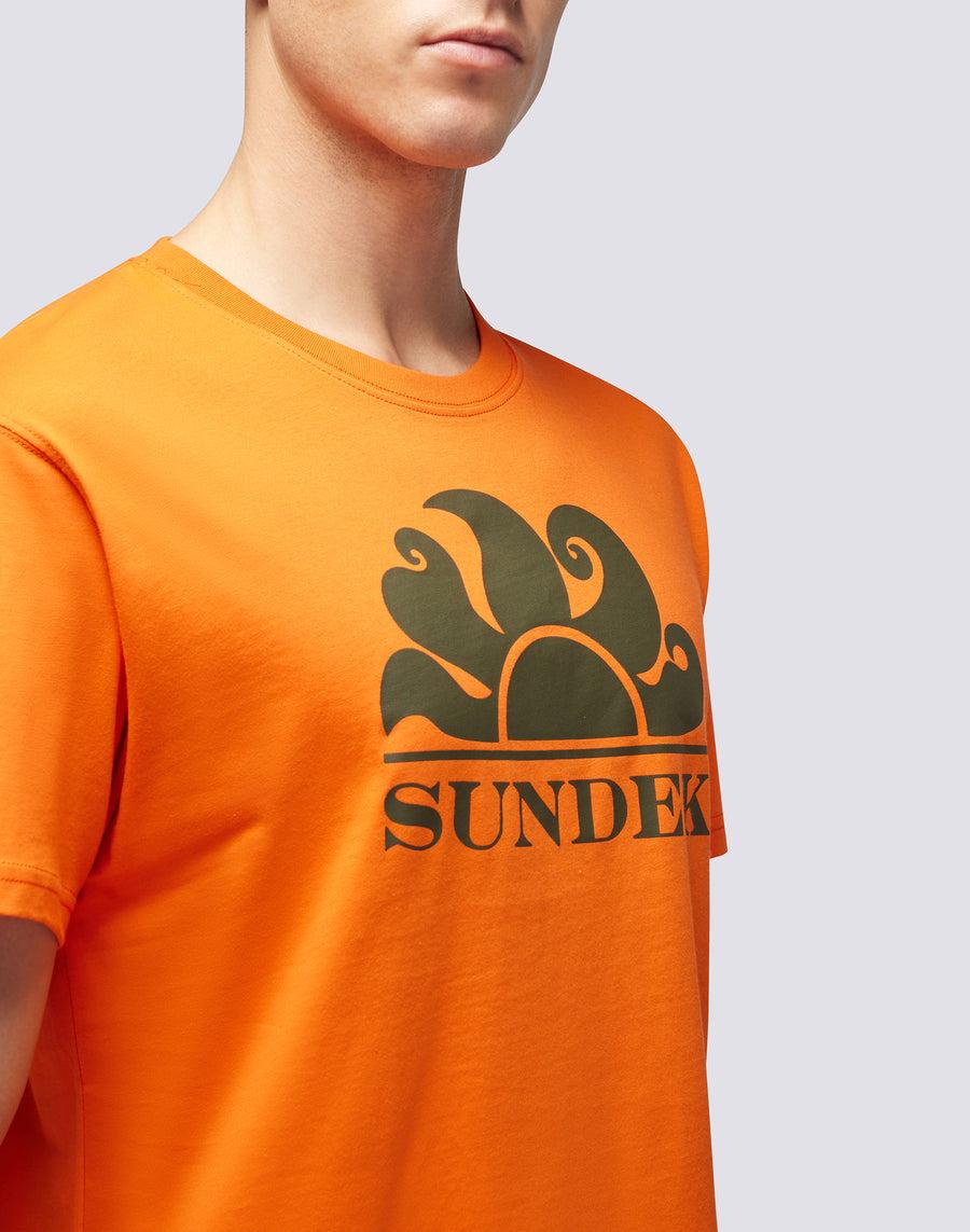 Sundek T-SHIRT GIROCOLLO CON STAMPA LOGO m021tej7800-55001 Fino Al -60%