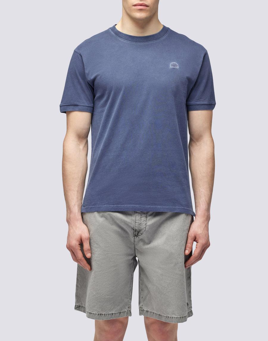 Sundek T-SHIRT NEW DEY GIROCOLLO TINTO CAPO CON LOGO m108tej78tc-00701 Qualità Garantita