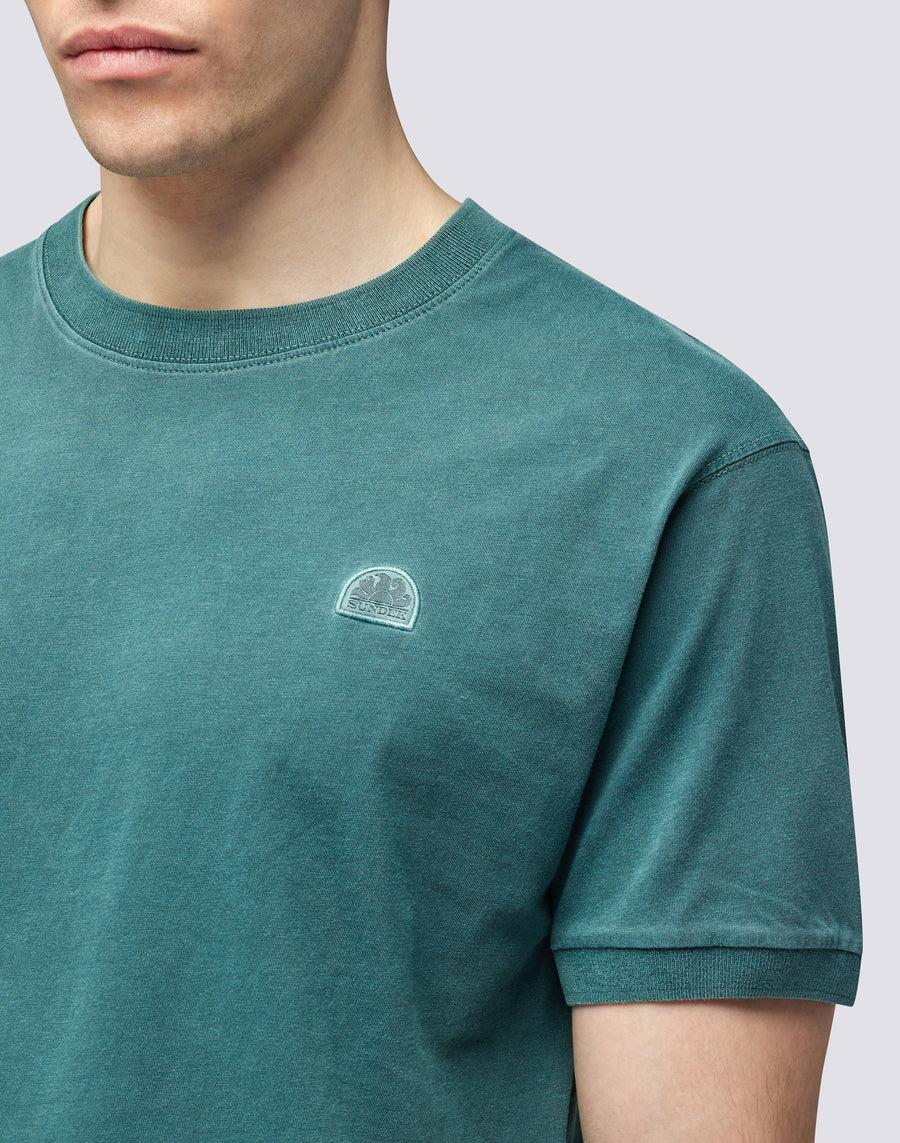 Sundek T-SHIRT NEW DEY GIROCOLLO TINTO CAPO CON LOGO m108tej78tc-86301 Negozi Online