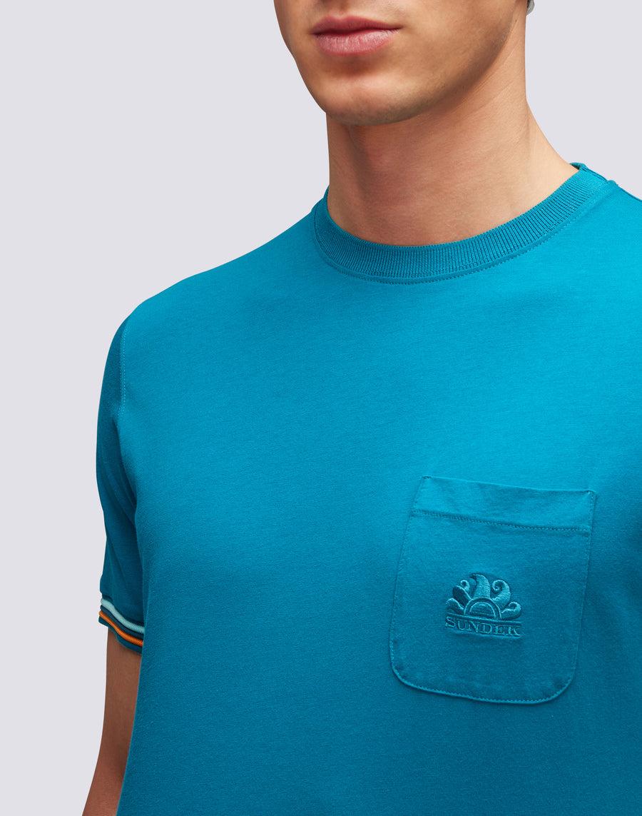 Sundek T-SHIRT FINN GIROCOLLO CON TASCHINO m775tej7800-01203 Shopping Online