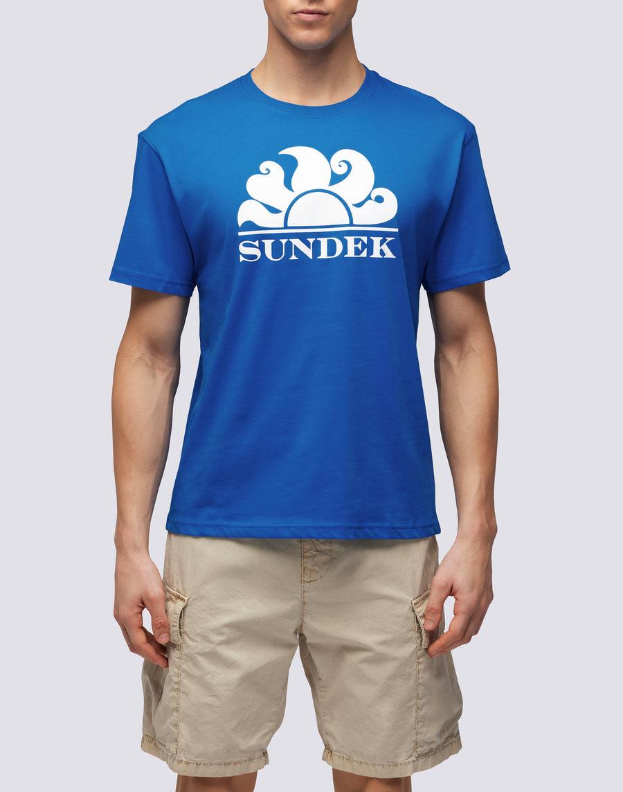 Sundek T-SHIRT GIROCOLLO CON STAMPA LOGO m021tej7800-a2201 In Vendita
