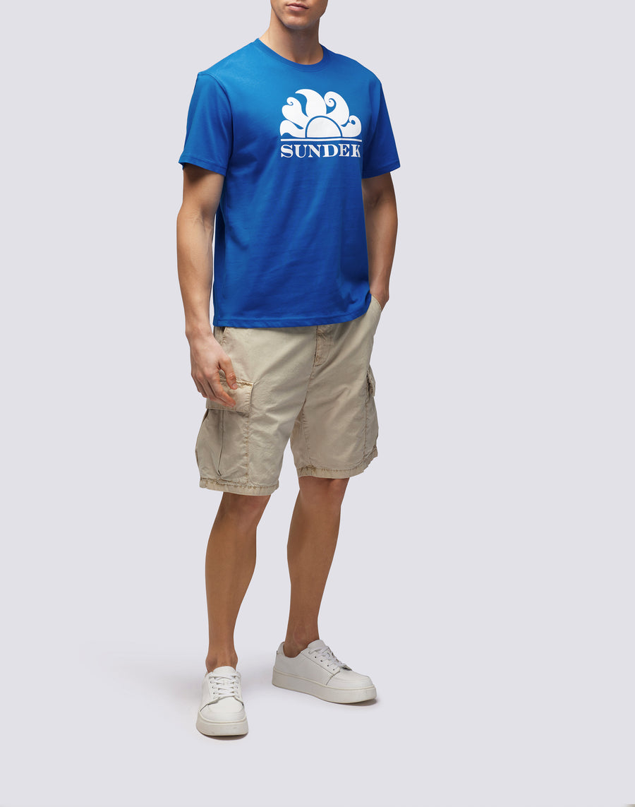 Sundek T-SHIRT GIROCOLLO CON STAMPA LOGO m021tej7800-a2201 In Vendita