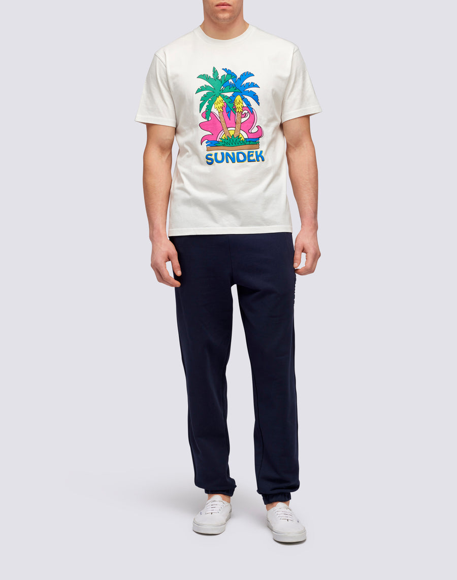 Sundek T-SHIRT ISLAND PRINT m613tejr900-03900 Nuovo
