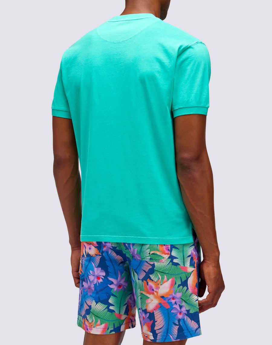 Sundek T-SHIRT NEW DEY GIROCOLLO TINTO CAPO CON LOGO m108tej78tc-a3201 Pezzi Unici