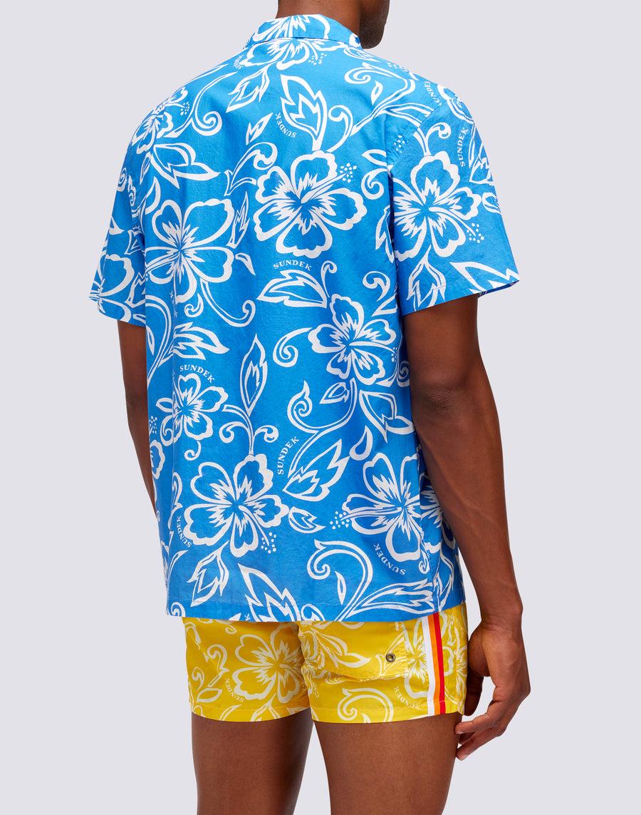 Sundek CAMICIA CON STAMPA HIBISCUS VINTAGE m817shmu1ia-616ia Saldi