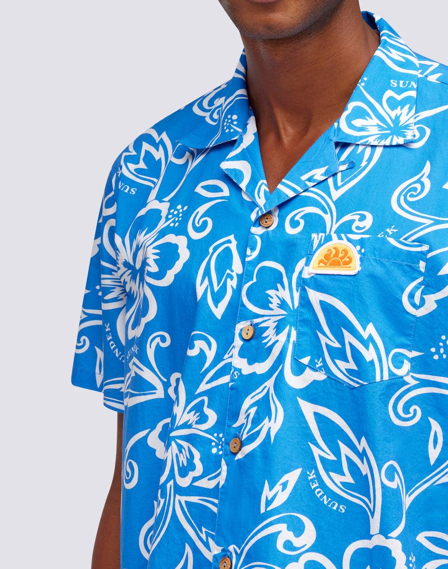 Sundek CAMICIA CON STAMPA HIBISCUS VINTAGE m817shmu1ia-616ia Saldi