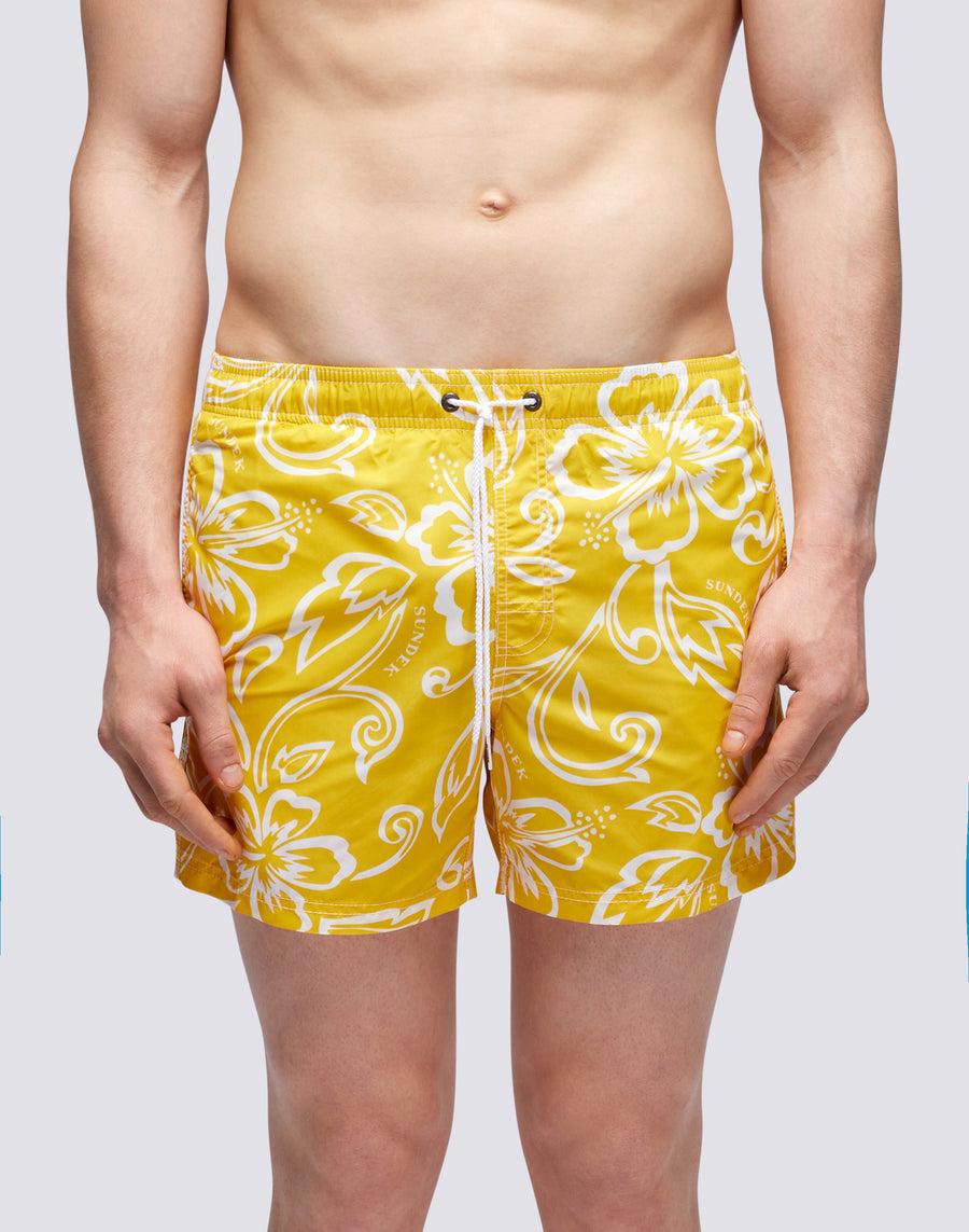 Sundek COSTUME A PANTALONCINO CORTO VITA ELASTICATA STAMPA ARCHIVE HIBISCUS m504bdta1ia-a29ia Vendita Economica